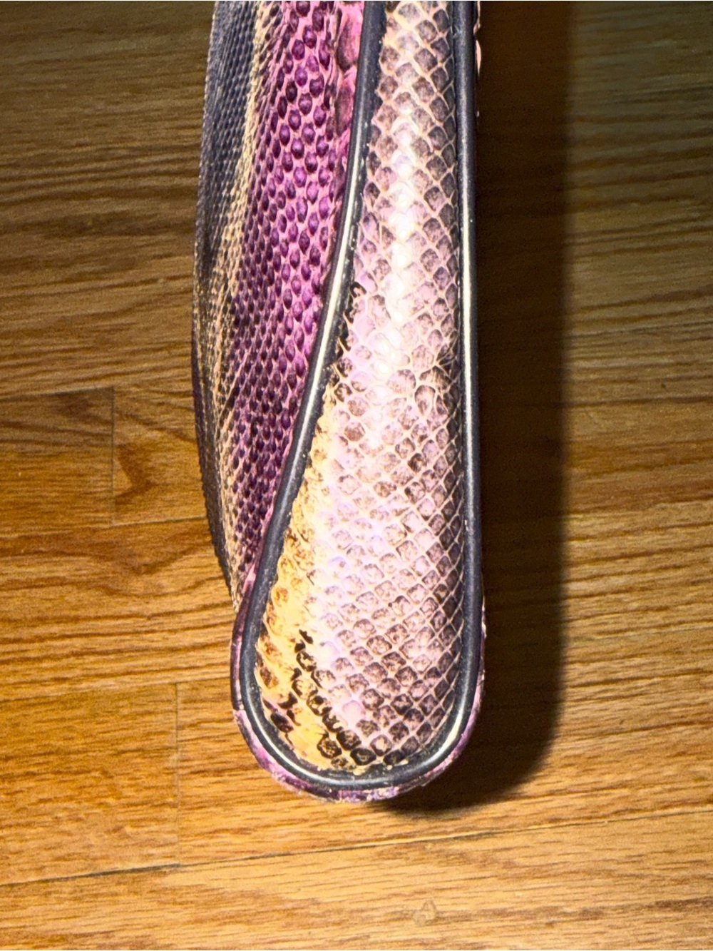 EUC Vintage Bags by Varon purple snakeskin clutch shoulder bag - Picture 9 of 10